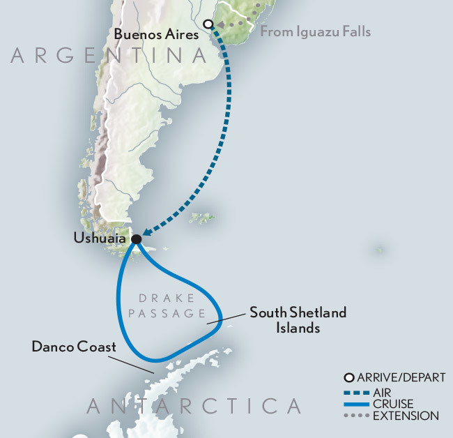Antarctic Cruise Adventure Map