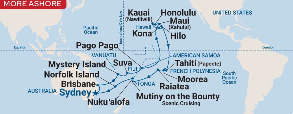 Tahiti, Hawaii & South Pacific from Sydney cruise